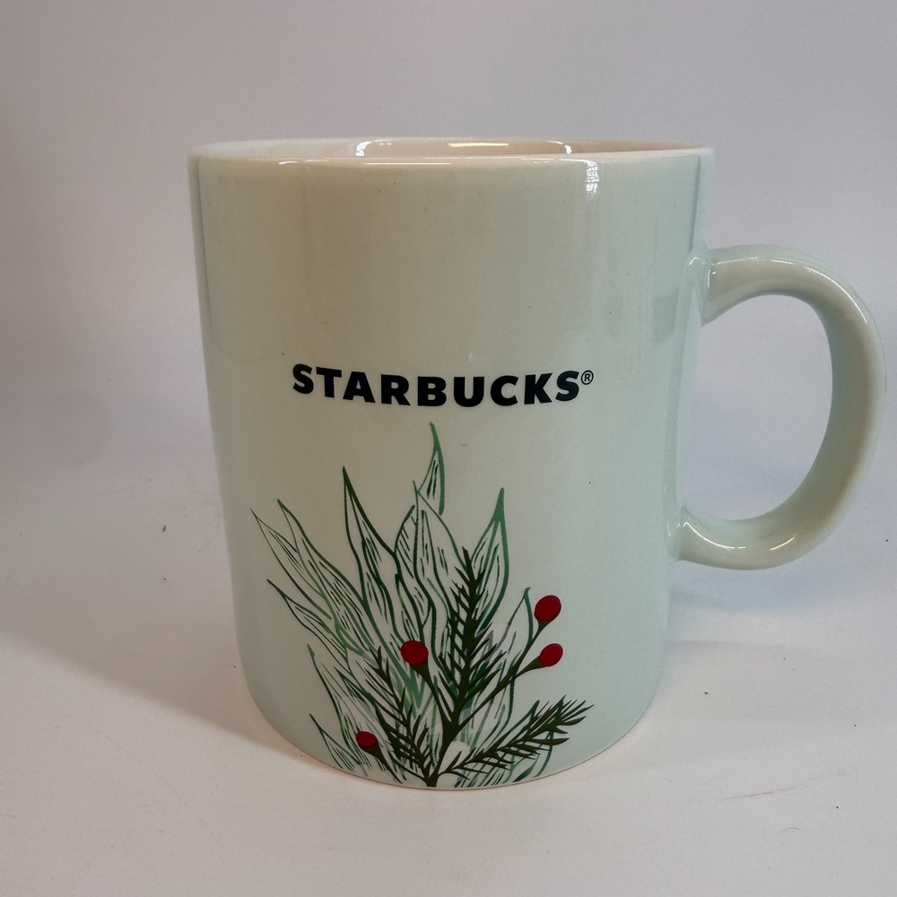 Starbucks Mug Cup 2020‎ Large Size Classic 26 fl. oz. Holly Pine Floral Design